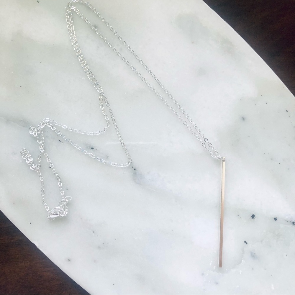 Long Bar Pendant Necklace